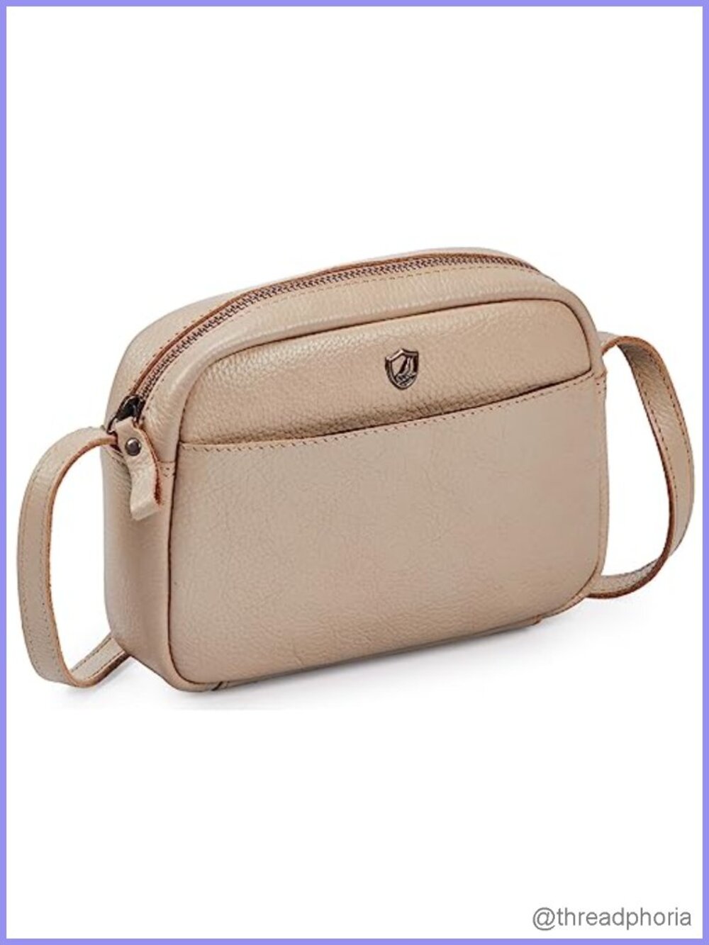 Genuine Leather Crossbody Sling Bag Handmade Purse with Card Case Women's Trendy